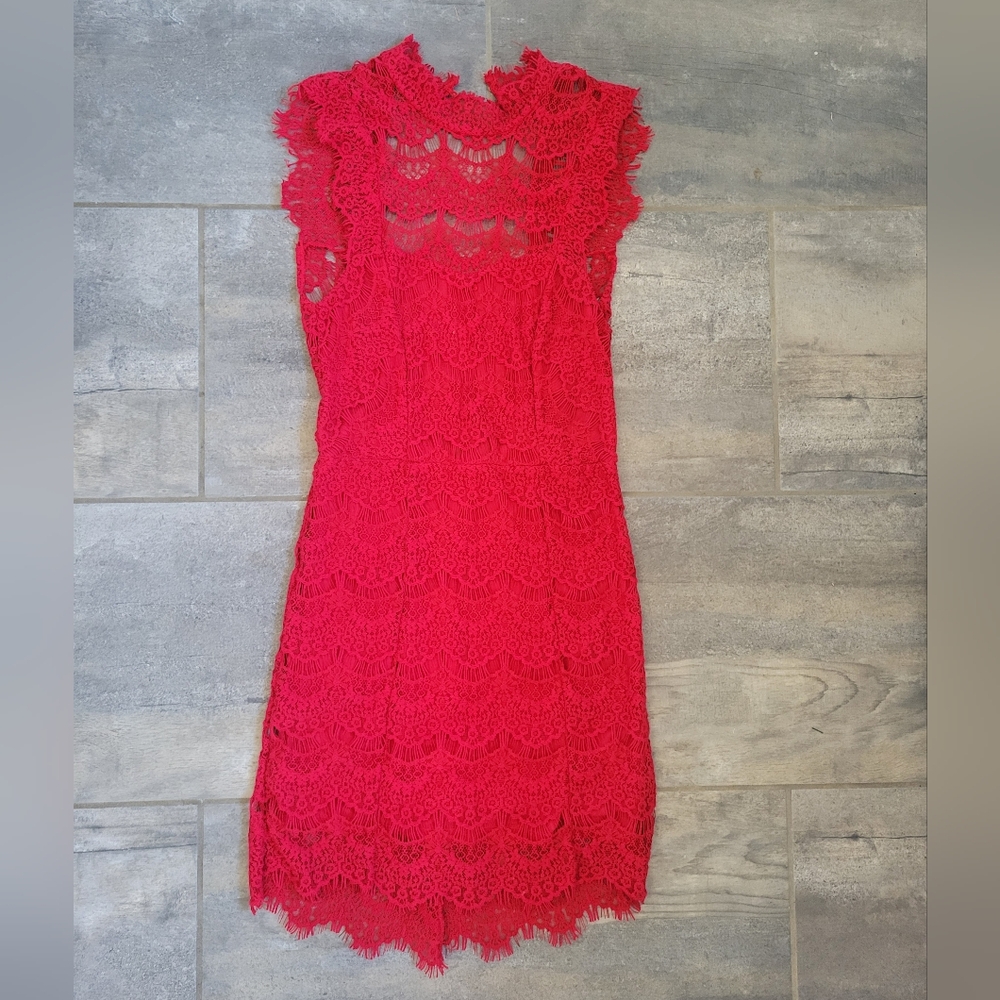 Elegant Red Lace Dress